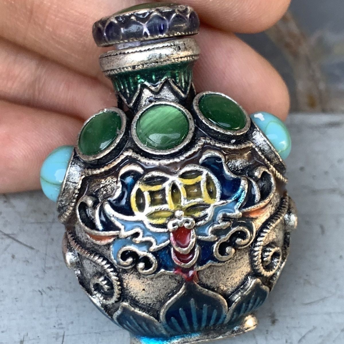 Vintage Cloisonne Bronze Snuff - Vintage Collectible Bottles recensie en prijs