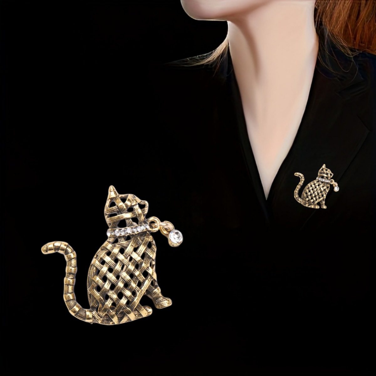 Ornate Woven Cat Brooch Collec - Collectible Vintage Brooches recensie en prijs