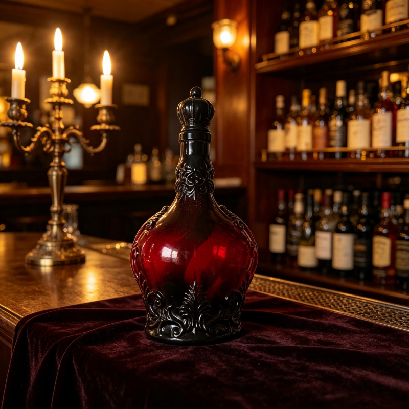Dark Gothic Red Black Glass Li - Vintage Collectible Bottles recensie en prijs