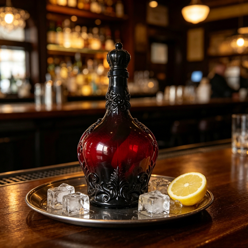 Dark Gothic Red Black Glass Li - Vintage Collectible Bottles recensie en prijs